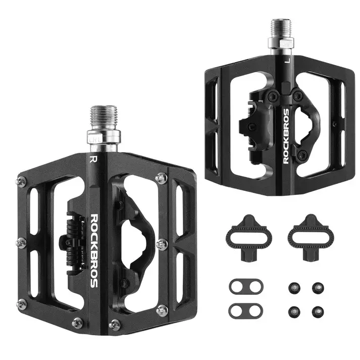 ROCKBROS Aluminum MTB Bike Pedals, SPD-Compatible Bike Accessory