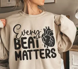 Cardiology Short Sleeved T-SHIRT / Sweatshirt  , Every Beat Matters ,  Cardiologist ,  Cardiac Nurse ,  Heart Health , Cardiologist Tee
