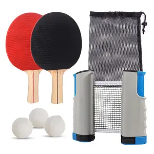 Complete Ping Pong Game Set with Retractable Ping Pong Net & Post, 2 Paddles & 3 Ping Pong Balls