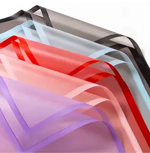 Transparent Floral Wrapping With Solid Color Edge