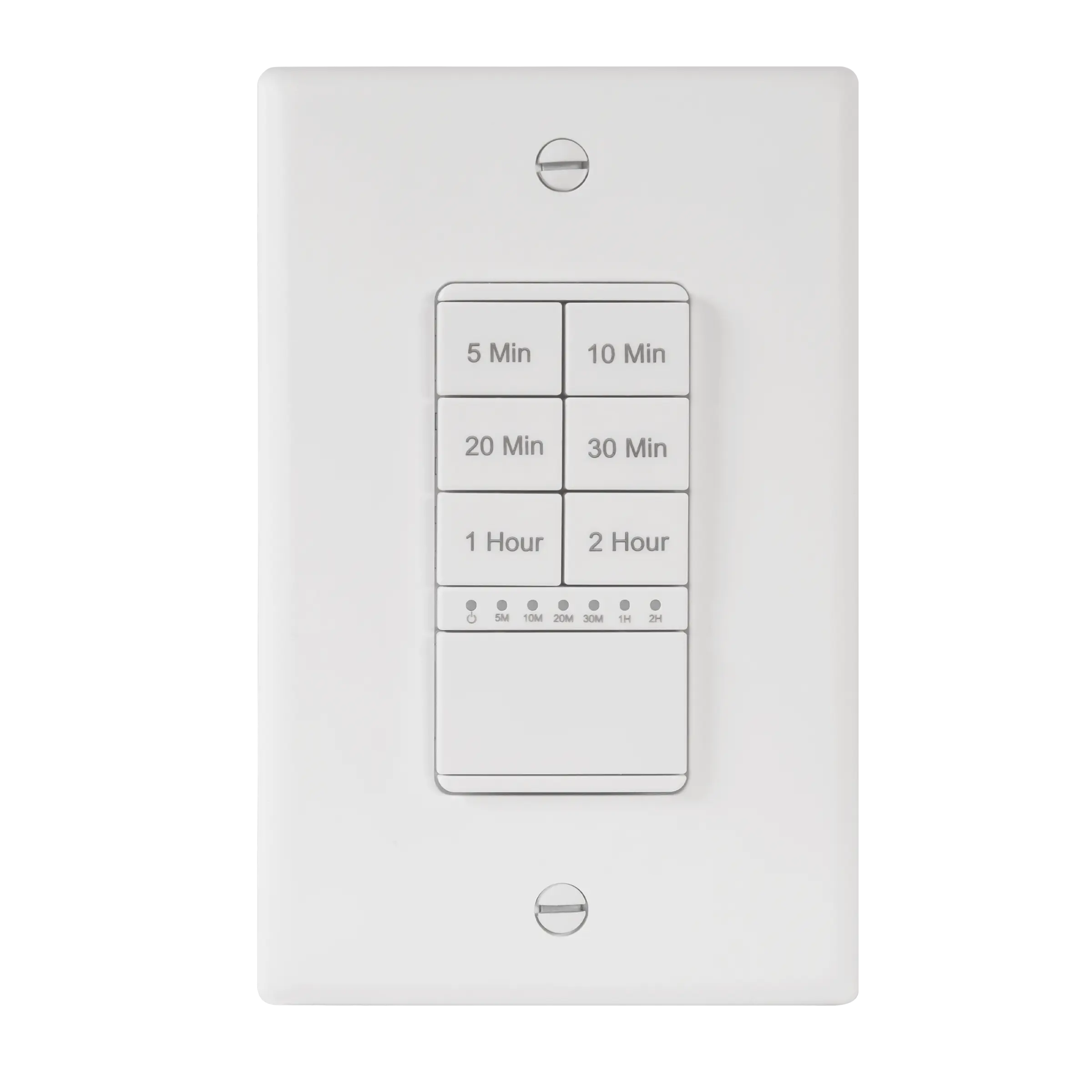 LIDER 2-Hour Countdown Timer Switch, In-Wall, Neutral Wire Required, LED Indicator, Timer for Fans or Lighting, Wall Plate Included