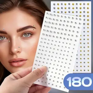 180/165Pcs Non Piercing Fake Nose Lip Sticker Disposable Belly Eyebrow Lip Piercing Jewelry Non Piercied Earring Button Stickers