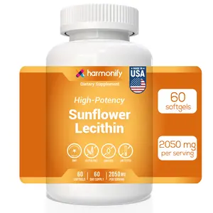 HARMONIFY Sunflower Lecithin Wellness Supplement, 2050 mg High-Potency, Non-GMO & Gluten-Free, 60 Softgels, Proudly USA Company