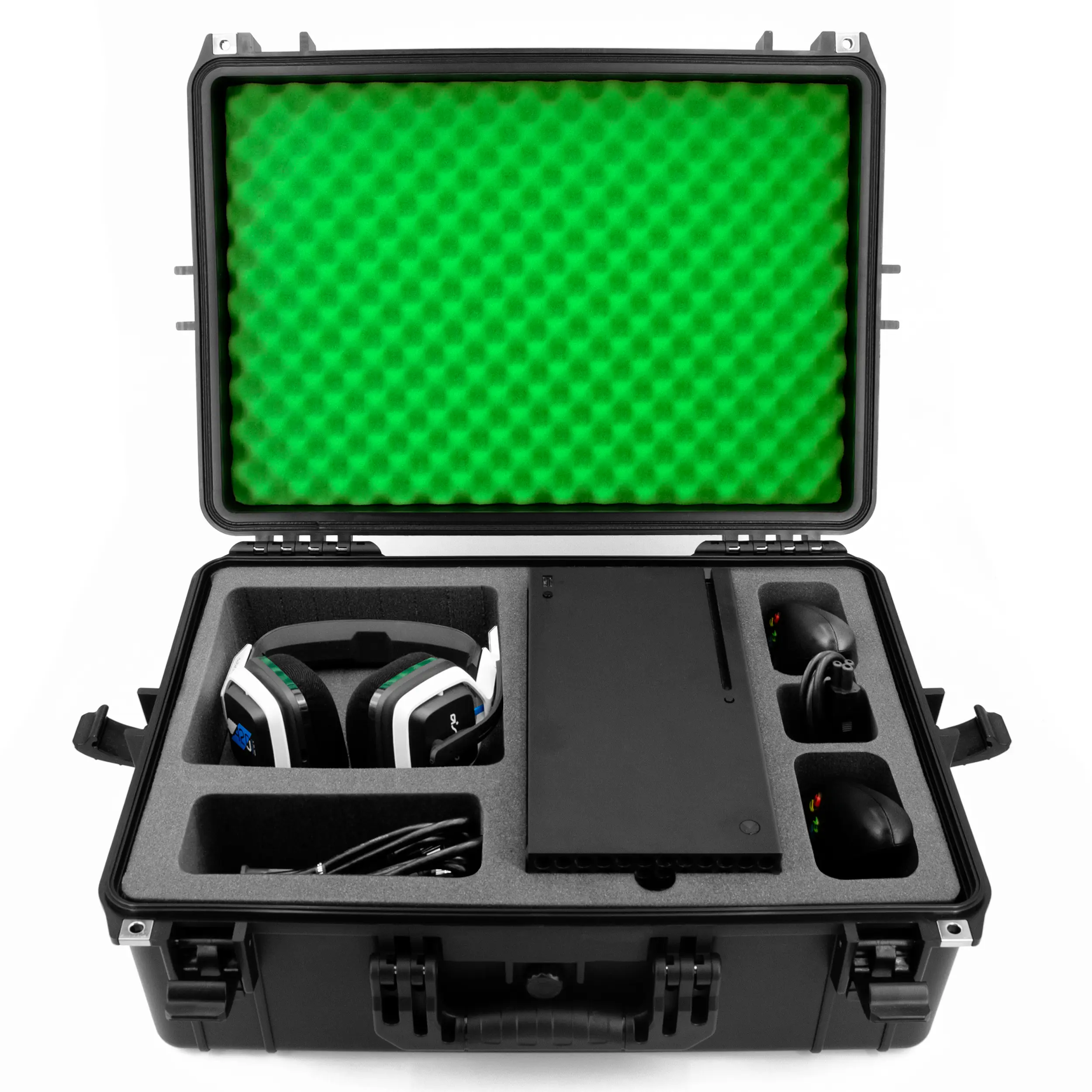 CASEMATIX Hard Shell Travel Case Compatible with Xbox Series X Console, Controllers, Headset and Accessories - Waterproof and Crushproof with Foam