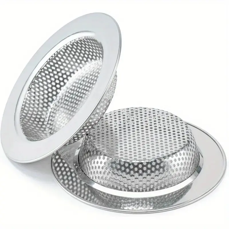 Sink Filter Set, Upgraded Dual Layer Anti-Clog Drain Basket, 304 Stainless Steel Kitchen Protector, Fits Standard Sinks