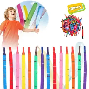 [100 Pack] Rocket Balloons Plus 1 Easy-To-Use Pump - Party Pack, No Need for A Refill - Watch Each Screaming Balloon Rocket to the Sky! Toys for Young Men Women's Christmas Gift, Halloween Present, Black Friday Gifts