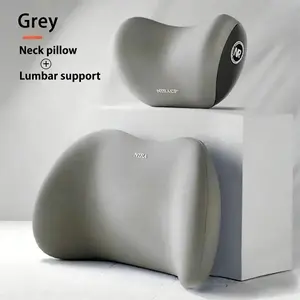 Car Driving Car Pillow Set Neck and Waist Black Foam Neck Pillow Memory Lumbar Pillow