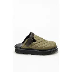 Dr Martens Men's Olive ZebzagÂ Quilted CanvasÂ Slingback Platform Mules - Multicolor