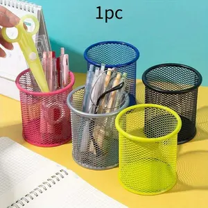 1Pcs New Pencil Holder Office Desk Metal Mesh Square Pen Pot Cup Case Container Organiser Desk Accessories Durable Pencil Case