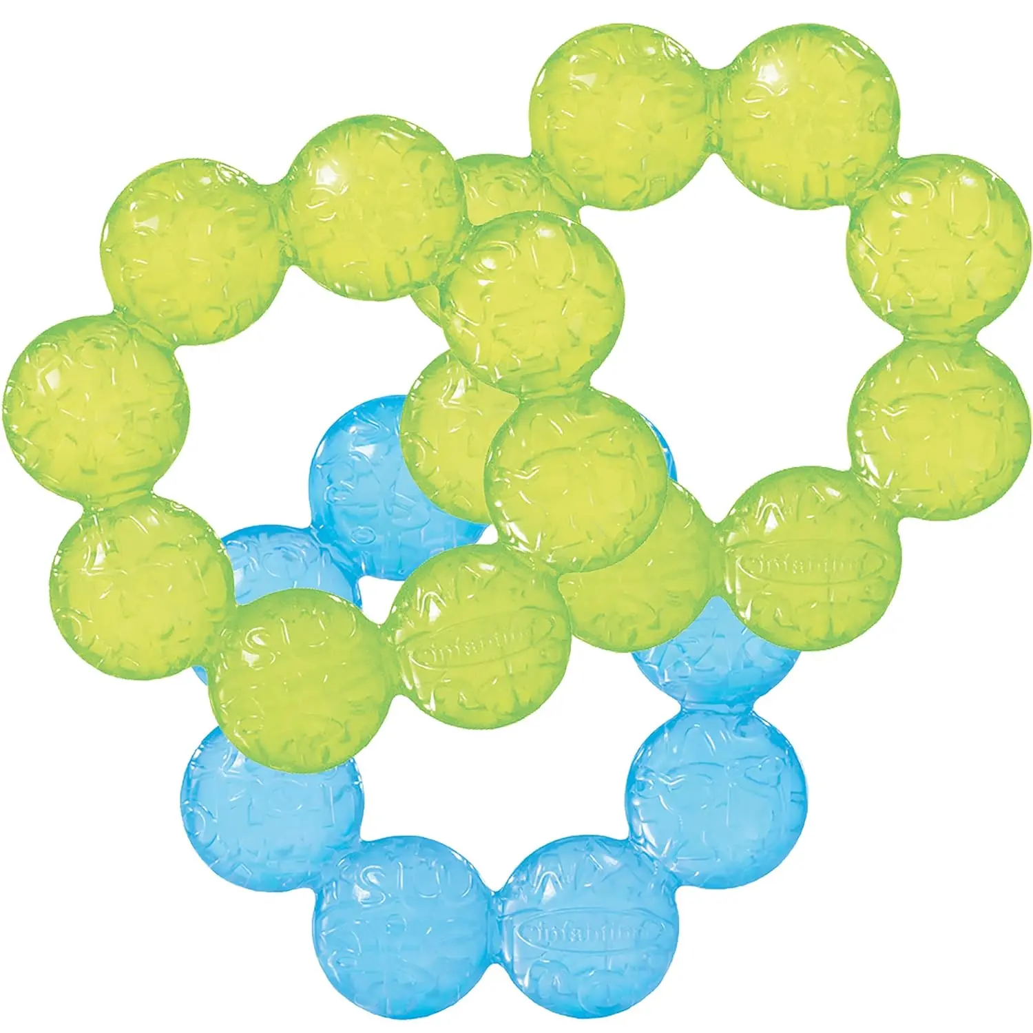 Water Teethers, Cooling & Massaging Relief, Lime/Blue, 3-Pack