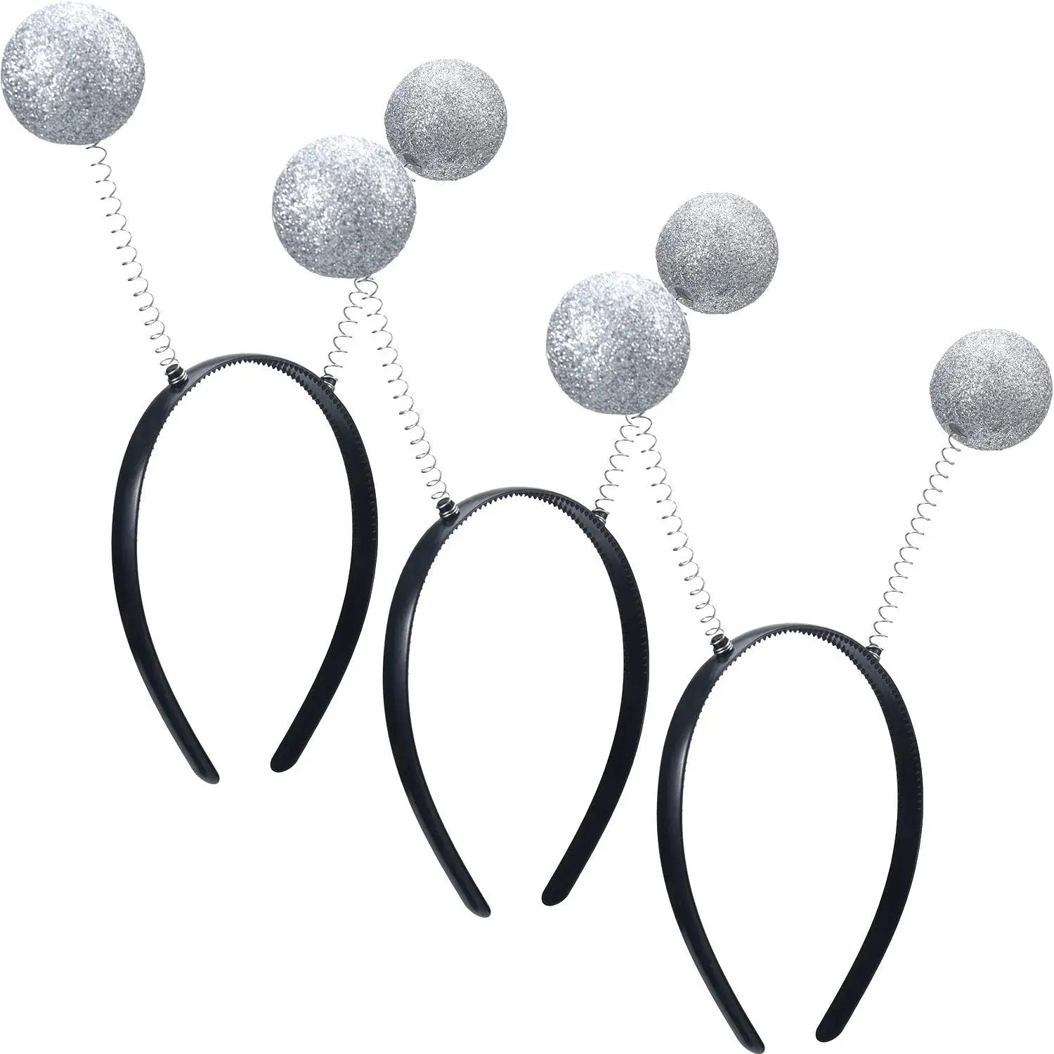 3 Pieces Alien Headband Silver Martian Antenna Ears Alien Costume Space Accessories for Cosplay Halloween Party AdultGift.