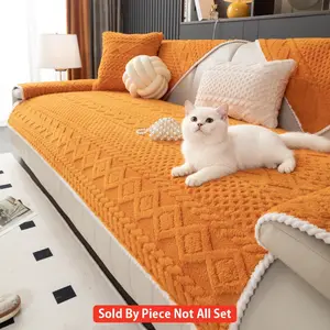 Solid Color Sofa Cover, Sofa Couch Covers, Non-Slip Sofa Slipcover, Washable Sofa Slipcover, Soft & Comfortable Sofa Towel, Perfect for Living Room Protection, Soft Sofa Protector
