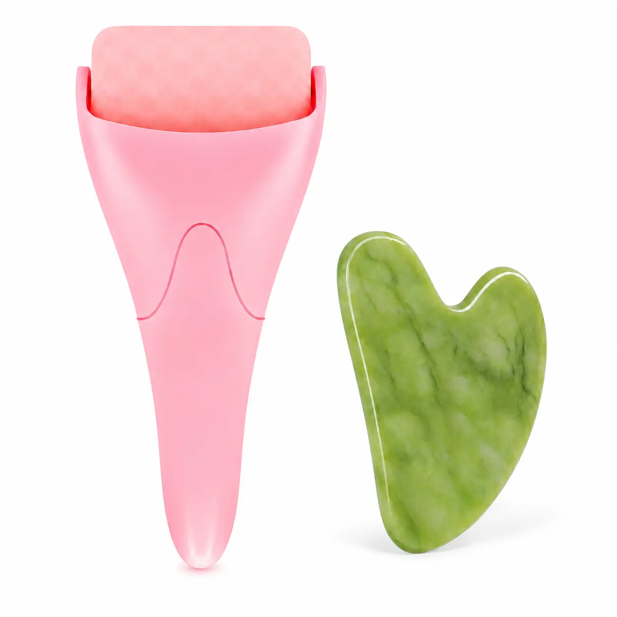 Skin Care Bundle: Ice Roller + Gua Sha Facial Tools for Cooling Massage and Daily Self Care