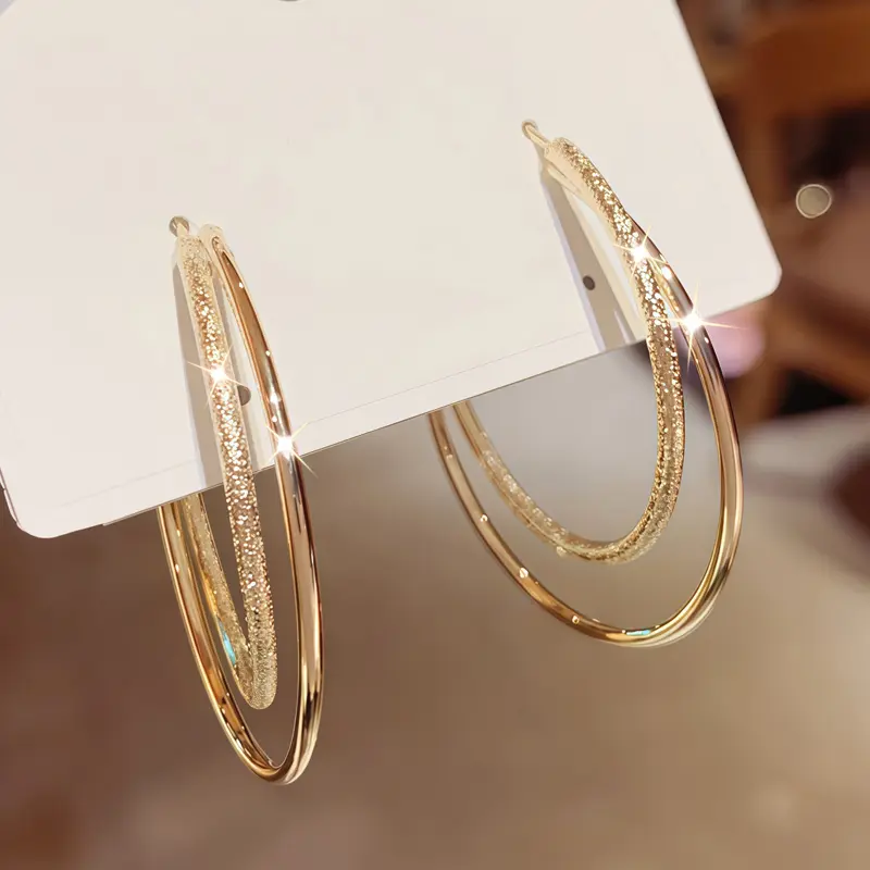 Big Hoop Earrings, sparkling accessories for women, earrings for women, stylish accessories, casual and fashionable jewelry, Mother's Day and Valentine's Day gifts, jewelry gifts for her,14k gold-plated