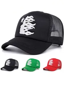 Five-Pointed Star Figure Three-Dimensional Embroidered Sponge Baseball Cap, Men's And Women's Outdoor Sports Event Casual Cap, American Truck Driver Cap, Hip-Hop, Adjustable Trucker Hat