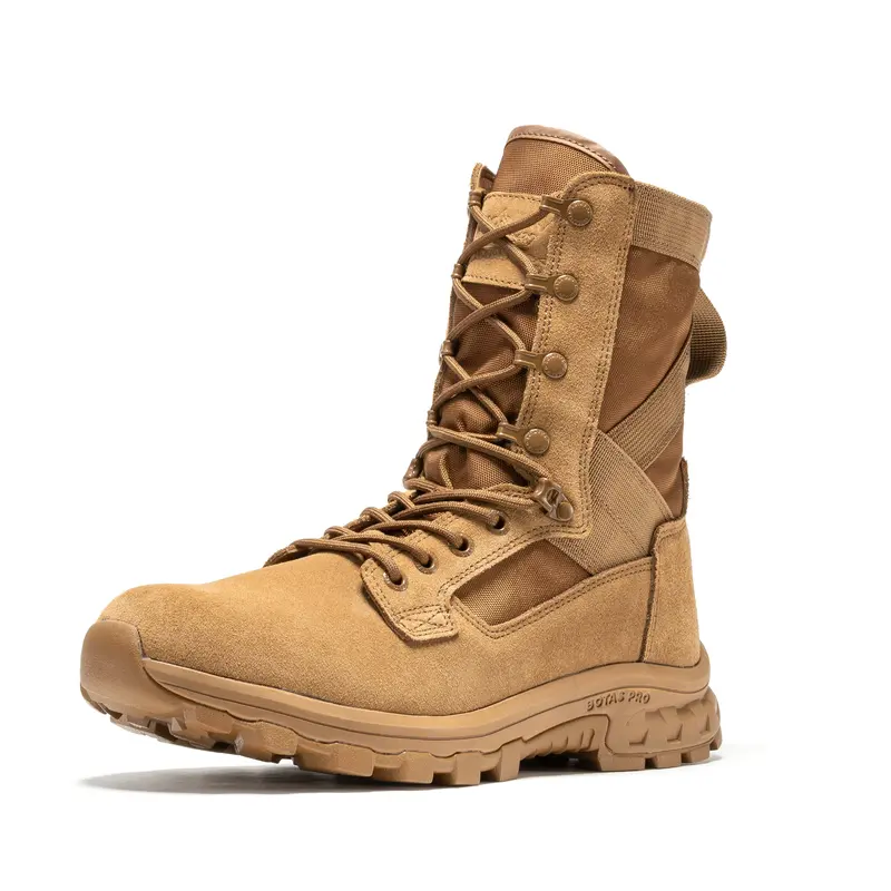 Botas Pro 8 Inch Mens Lightweight Side Zip Tactical Boots with EVA Cushioning & Slip Resistant Rubber Outsole for Outdoor Hiking & Camping Outdoor Travel Footwear Outdoor Trekking Footwear