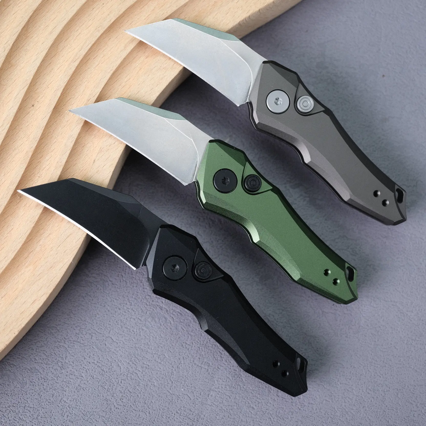 K7350 Outdoor Folding Knife, Aircraft Aluminum Handle, High Hardness Corrosion Resistant Blade, EDC Pocket Cutting Tool for Camping Driving Fishing, Ideal Gift for Men