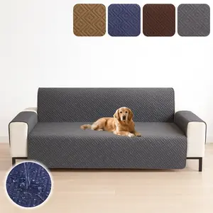 Quilted Sofa Cover, Water Resistant Slipcover Soft Sofa Protector, Washable Couch Cover with Non Slip and Elastic Straps for Dogs, Pets, Waterproof Sofa Cover