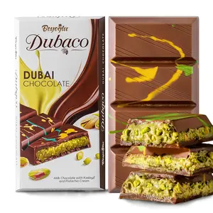 Beyoglu Dubaco Dubai Chocolate Bar Pistachio 7.05 Oz (Pack of 1), Luxury & Premium Dubai Milk Chocolate Bar Filled with Pistachio Butter & Shredded Knafeh Kadayif
