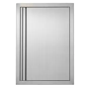 【fathersdaygift】VEVOR BBQ Access Door, 17W x 24H Inch Single Outdoor Kitchen Door, Stainless Steel Flush Mount Door, Wall Vertical Door with Recessed Handle, for BBQ Island, Grilling Station, Outside Cabinet