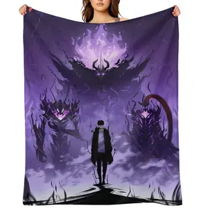 Solo Leveling Comfortable Flannel Blankets – Ultra-Soft Blankets And Towels, Suitable For Camping, Travel, Beds, Sofas, Dormitories, And Offices. Lightweight And Breathable, Suitable For All Seasons, Ideal For Home And Travel.