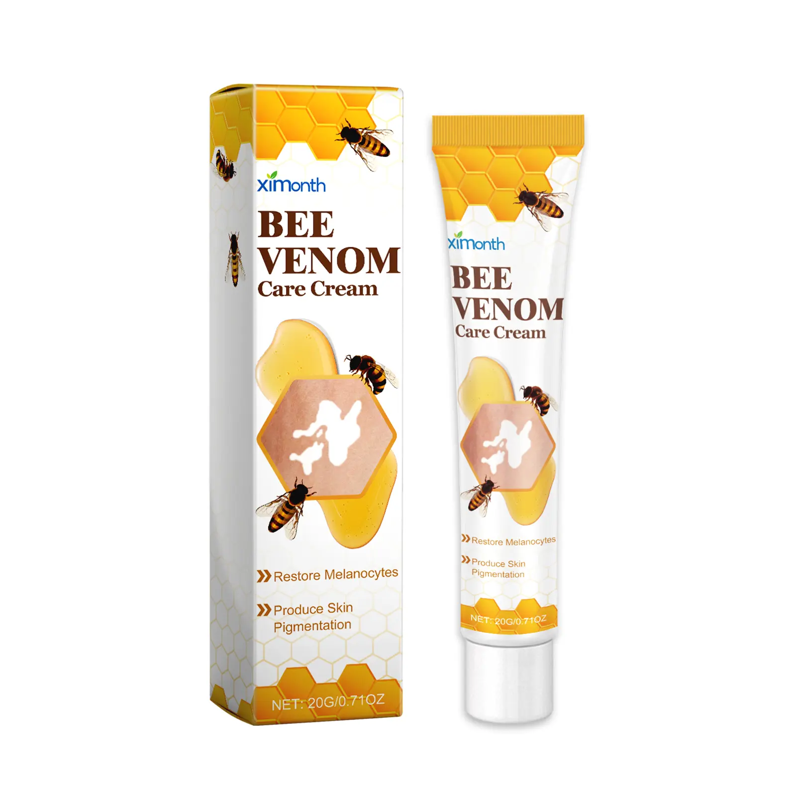 Ximonth Bee Venom White Spot Care Cream Bee Venom Repair Skin Moisturizing Skin Care Topical Cream Healthcare Treatment body glaze Therapeutic Healing body glaze body care herbal cream soothe skin fade scarMild Nourishing Pigmentation vein repair