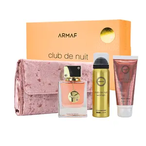 ARMAF Club de Nuit Woman Extrait de Parfum Travel Set - 3 pcs with Pouch, 70 ml Perfume, 50 ml Body Spray & Hand Cream, Floral-Fruity-Woody Fragrance