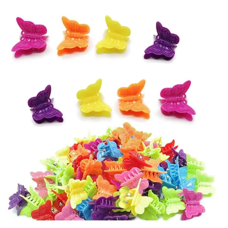 50 Pack Butterfly Hair Clips Pastel Mini Cute Accessories For 90S Girls Women, Matte Colors Assorted Color, Beautiful And Random Colour