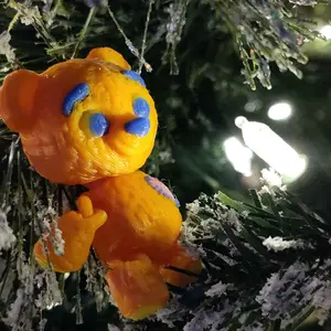 Heart Stitched Teddy Bear 3D Printed Plastic Toy for Kids Sensory Play and Daily Fun Unique Charming Design