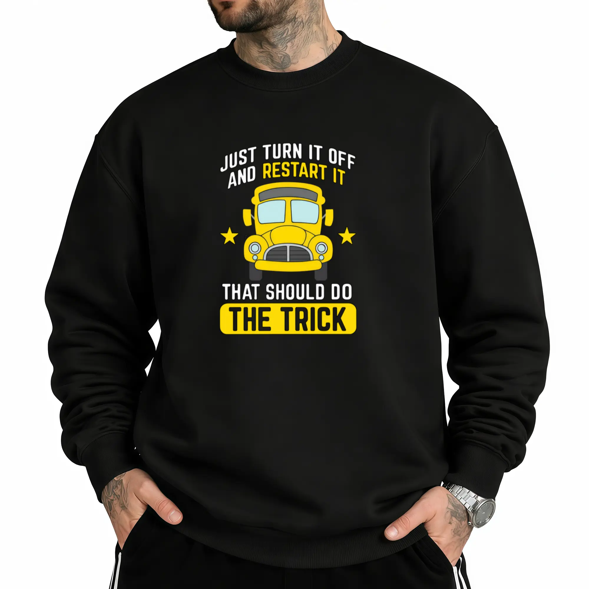 School Bus Driver Humor Sweatshirt – Long Sleeve Transport-Themed Gift for Drivers