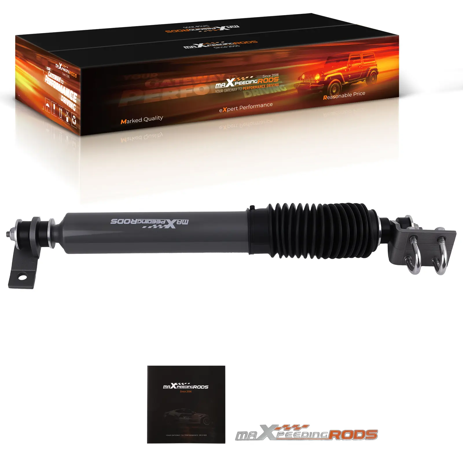 Single Steering Stabilizer compatible for Jeep CJ 1959-86 compatible for Dodge Raider 4WD 1987-89