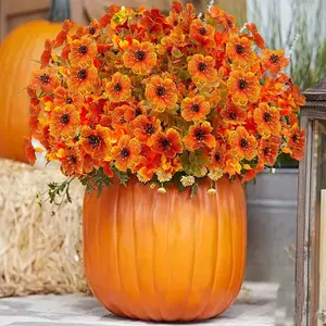 Artificial Pumpkin Flower, Faux Pumpkin Flower, Decorative Flowers for Home Party Wedding, Home Decor Supplies, Fruit, Halloween