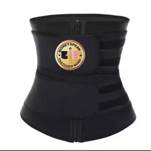 Moneyspeaks two scripts Neopren Waist Trainer for Women,Workout Plus Size Trimmer Belt Sauna Sweat Corset Cincher with Zipper