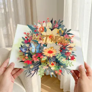 Butterflies Flower in Nature Pop Up Card - 3D Butterfly Card for Mother,Wife, Husband, Girlfriend, Mom, Dad, Mother, Father (Birthday Card, Get Well, Thank You, Anniversary)