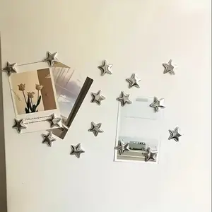 10 Pcs Adorable Silver Star-Shaped Fridge Magnets for Creating Star Designs, Perfect for Adorning Refrigerators, Refrigerator Decorating Magnet, Offices and Homes,Kitchen, Office and Room Decor, Decoration, Fridge Organization and Decorative Magnet Tools