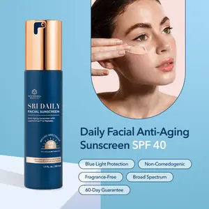 Skin Research Institute Daily Facial Sunscreen SPF40 Broad Spectrum UVA UVB & Blue Light HEV Protection Universal Tint Lightweight Non Greasy For All Skin Types Hydrating Anti-Aging