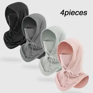 4-Pack Summer Balaclava Sun Protection Hooded Mask, Breathable Full Head UV Shield, Ideal for Cycling, Fishing, Running