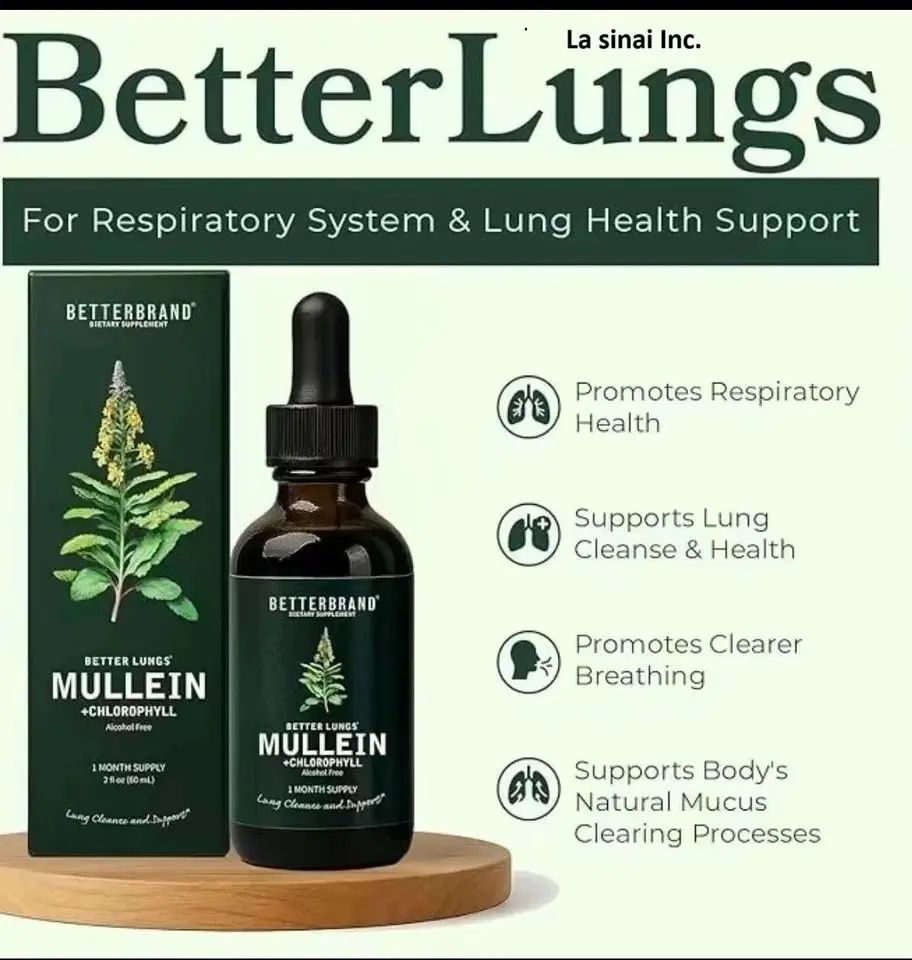 2 PACK Mullein Drops for Lungs, Detox and Cleanse Mullein Extract Supplemen