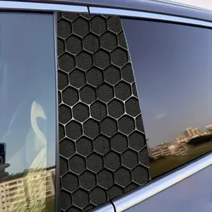 Creative Honeycomb Pattern Car B-pillar Sticker, 2 Counts/set Car Window Decorative Sticker, Car Door Modification Sticker, Car Exterior Accessories, Car Decals, Windshield Sticker, Car Stickers, Universal Car Sticker, Sticker For Cars