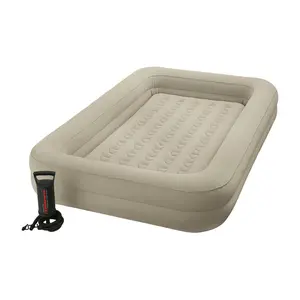 212 MAIN Intex 8924748 Kidz Twin Inflatable Bed - Portable Type, Travel Use, Beige, Included Pump, Camping & Hiking Sleeping Gear