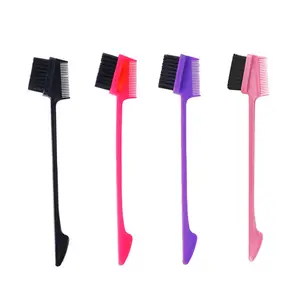 3 in 1 Hair Edge Brush Double Sided Comb Pack, Boar Bristle Hair Brush, Smooth Comb Grooming,  Colors random delivery