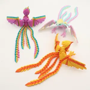 3D Printed Phoenix Model, Desktop Decoration with Realistic Eyes, Adjustable Wings, Easter Gift, Car Ornament, Office Desk Decor