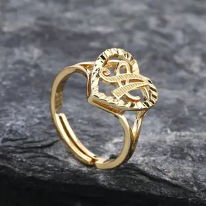 Vintage country style adjustable ring 26 letters for women and couples, suitable as a gift for parties and travel