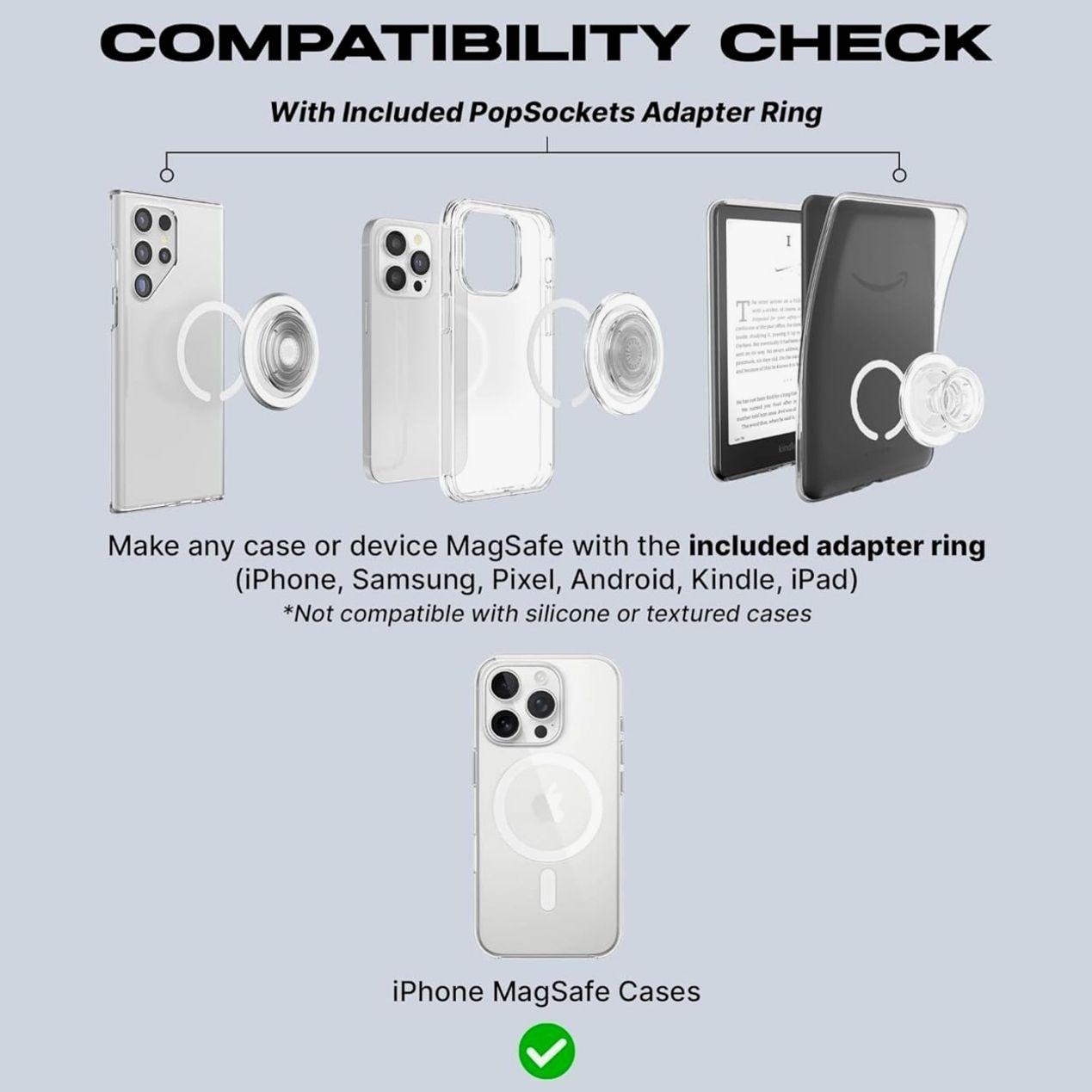 Balloon Dog Phone Grip MagSafe, Iridescent Cute Phone Holder, Pink Bow Aesthetic Grip Stand, Magnetic Phone Accessory