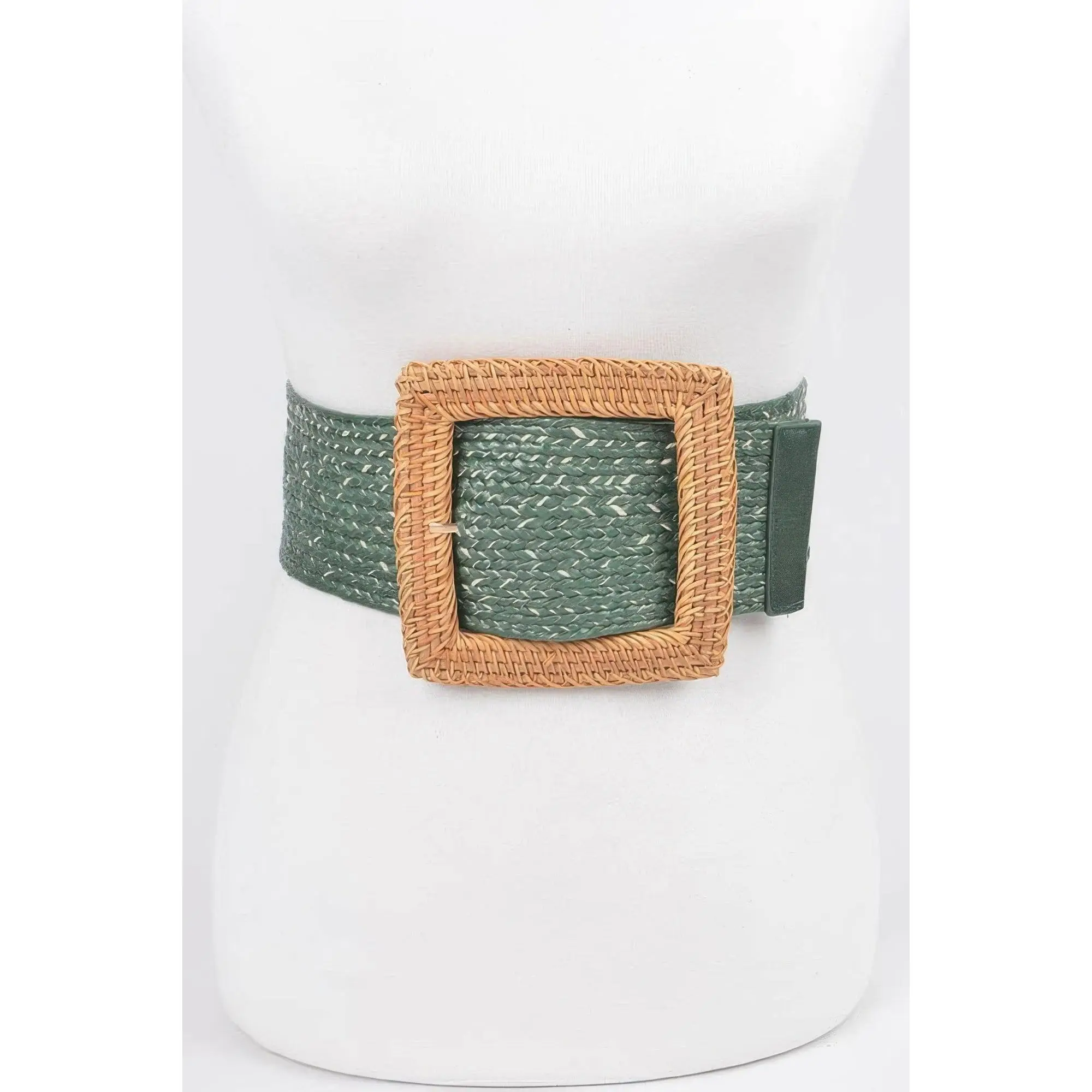 Bamboo Buckle Wide Stretch Belt