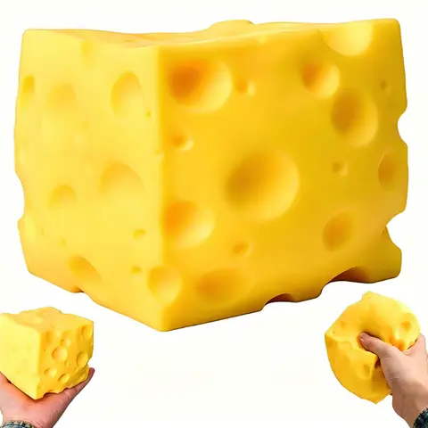 1 PC Cheese Squishy Cube Block, Squishy Fidget Toys for Adults & Teens, Easter Basket Stocking Stuffers, Sensory Stress Ball Squeeze Toys for Stress Relief.