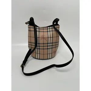 Pre-owned BURBERRY canvas Bucket Bags Small Lorne Haymarket Check Bucket Bag ZS147BR