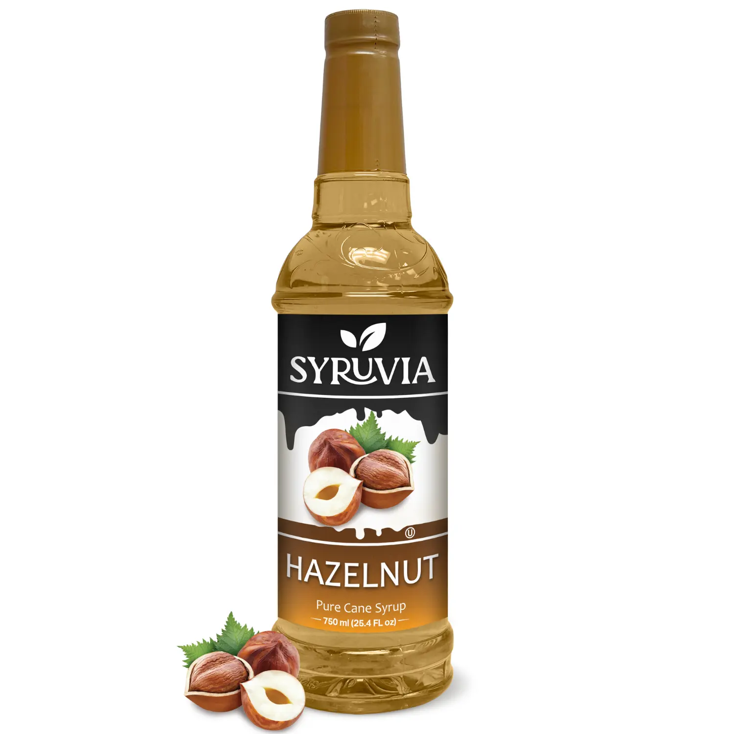 Syruvia Hazelnut Drink Syrup, 25.4 fl oz Sugar-Sweet Flavor Option for Coffee, Versatile Addition to Flavor Beverages