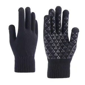 Touch Screen Waterproof Winter Gloves Men’s Winter Knit Gloves, Thermal Fleece Lined, Anti-Slip Touch Screen Warm Gloves for Outdoor Cycling Driving