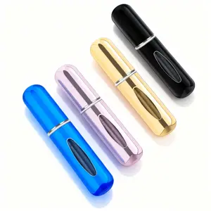 4 PCS Refillable Mini Perfume Atomizer Bottles, 5ml Portable Small Size Perfume Spray Bottles, Multicolor Aluminum Refill Scent Pump Case for Traveling and Outgoing